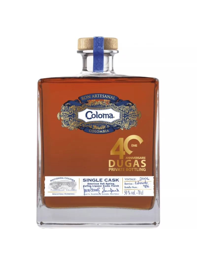 Rhum COLOMA SINGLE CASK 2007 - PRIVATE BOTTLING 40 ANS DUGAS Rhum COLOMA SINGLE CASK 2007 - PRIVATE BOTTLING 40 ANS DUGAS