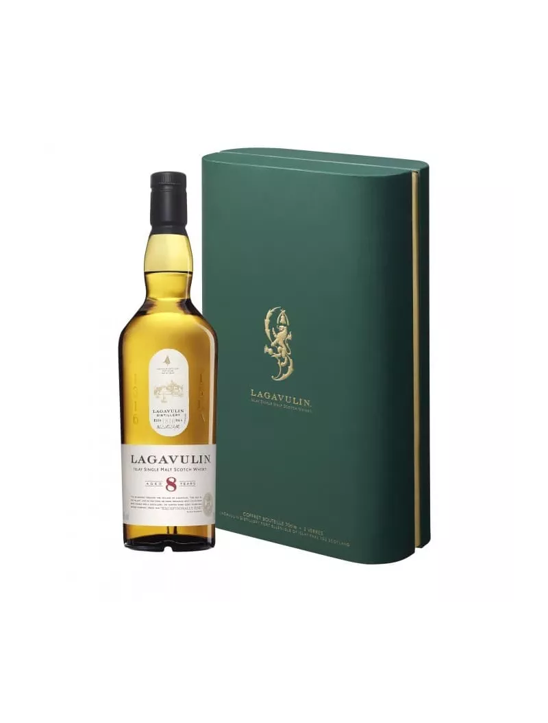 LAGAVULIN 8 ans Coffret 2 verres 48% LAGAVULIN 8 ans Coffret 2 verres 48%