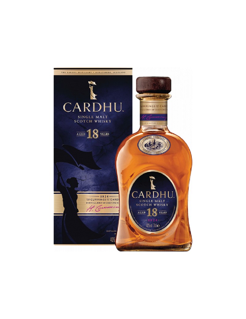Whisky écossais Cardhu 18 ans 40% et son étui
