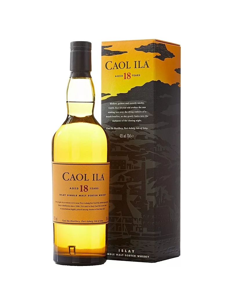 whisky single malt écossais Caol Ila et son étui whisky single malt écossais Caol Ila et son étui