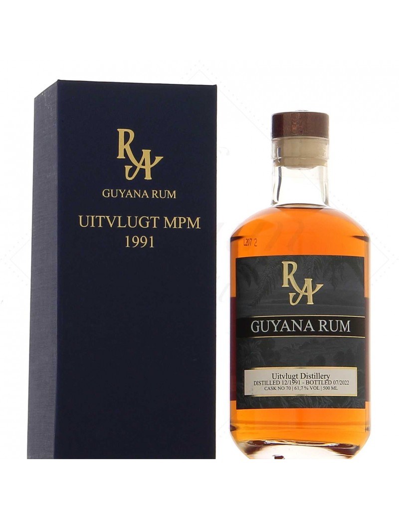 Rum Artesanal Guyana Uitvlugt 1991 30 ans 61,7%