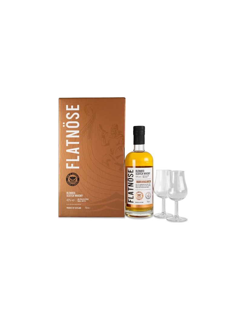 FLATNÖSE Blended Whisky - 2 glasses box 43%