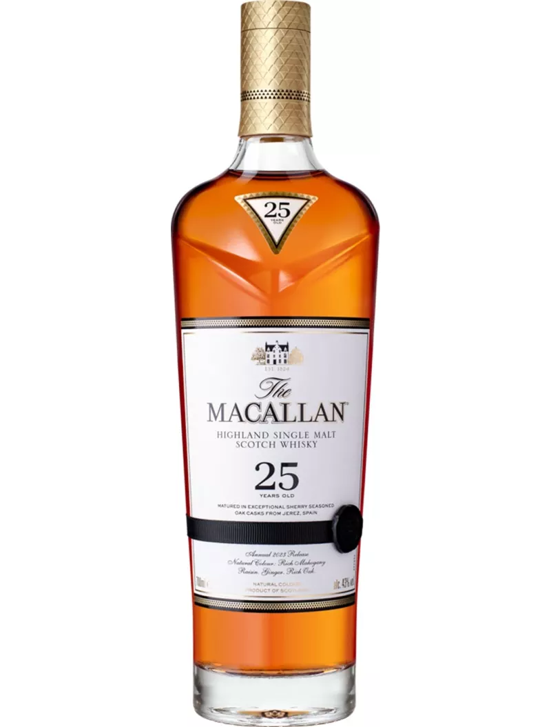 The Macallan 25 Year Old Sherry Oak 43.0 abv NV (3 Bottles