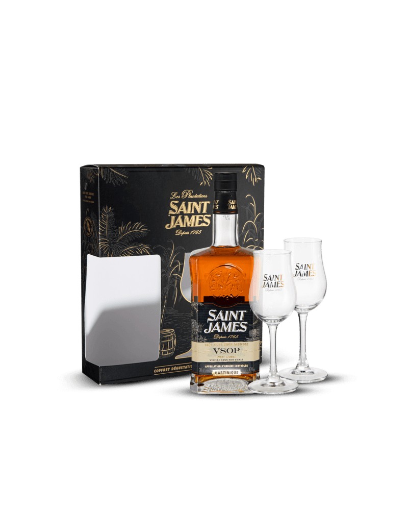 Rum SAINT JAMES VSOP 43% - 2 glasses Gift Box