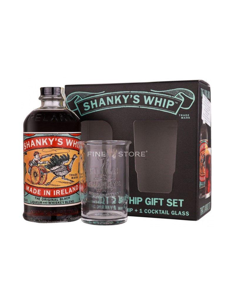 Shanky's Whip Original Black Liqueur 35% - 1 glass Gift Box