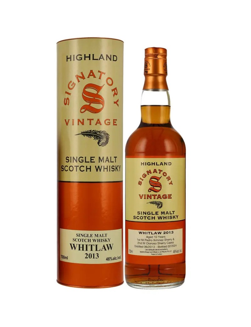 Whiskey WHITLAW 10 ans 2013 - Signatory Vintage