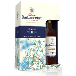 Barbancourt 5 étoiles 8 ans en coffret et 2 verres