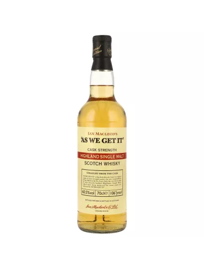 AS WE GET IT Cask Strength Single Malt 60.5%