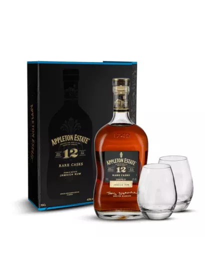 Coffret Appleton Estate Rare Casks 12 ans + 2 verres 43%