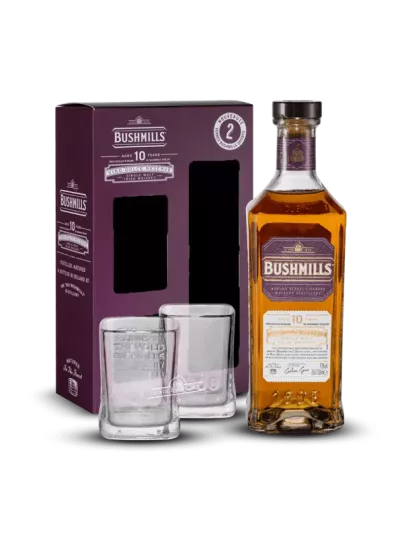 BUSHMILLS 10 Year Old Vino Dulce Gift Set with 2 Glasses 43%