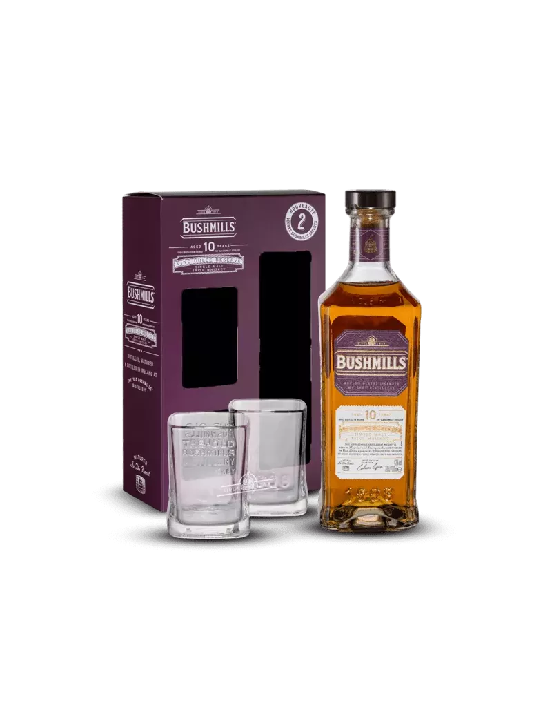 BUSHMILLS 10 Year Old Vino Dulce Gift Set with 2 Glasses 43% BUSHMILLS 10 Year Old Vino Dulce Gift Set with 2 Glasses 43%