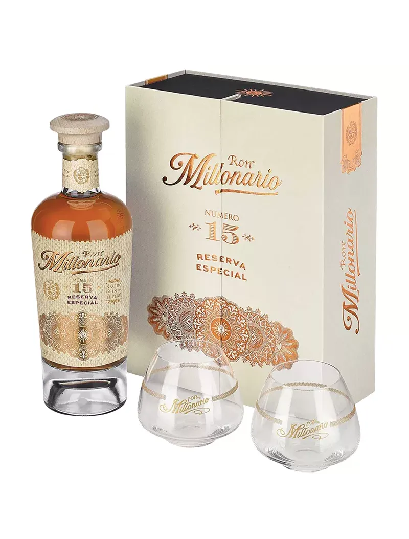 MILLONARIO - Solera 15 Coffret 2 Verres - 40%